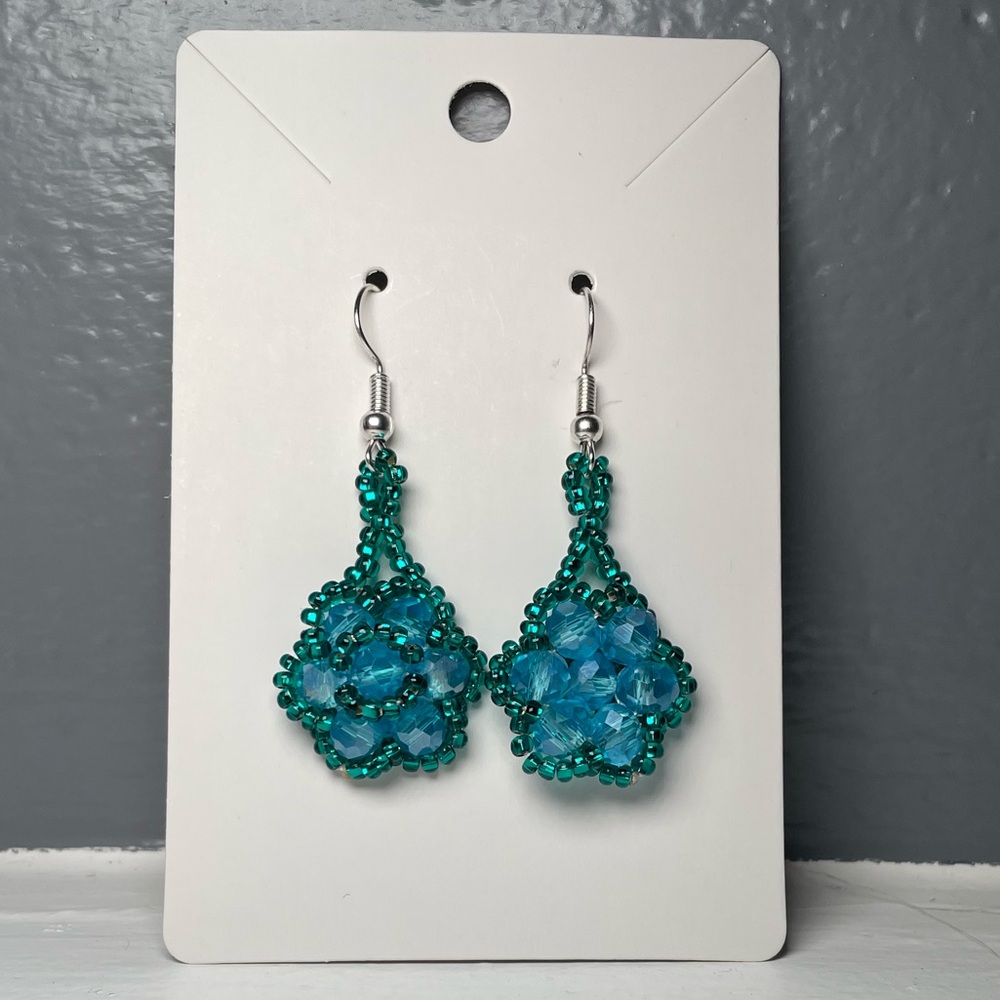 Huichol Beaded Flower Earrings